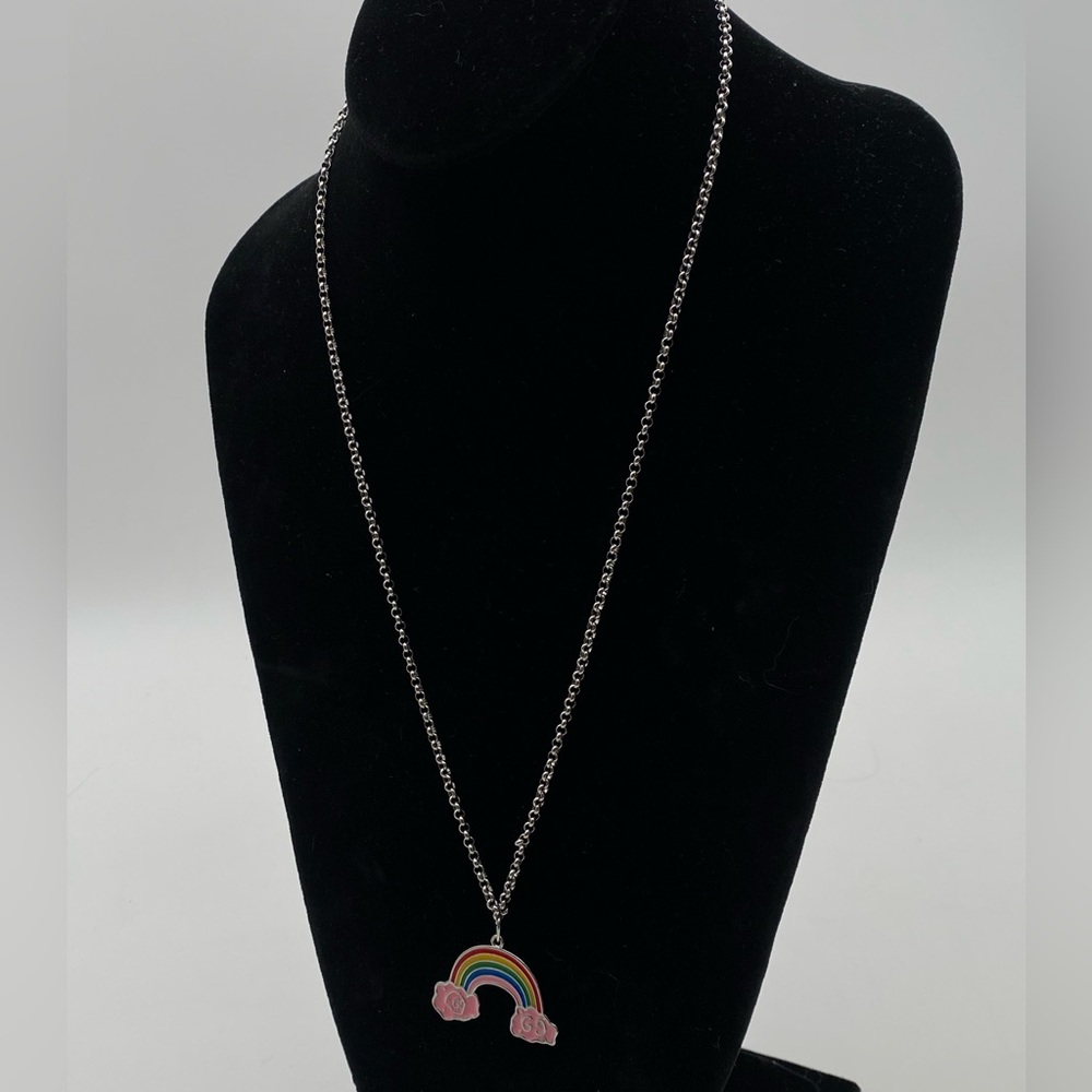 Gucci Full Inclusion Enamel Rainbow Ghost Pendant Necklace With Gift Bag & Box - Picture 9 of 16